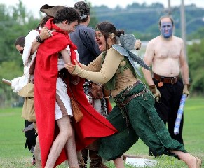 Tinkerbell attacking Caesar