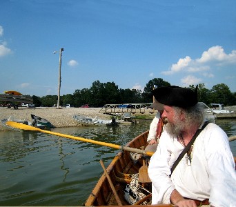 Mark Gist pulls the oars for the dock