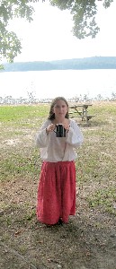 Grace Thatcher with coffee