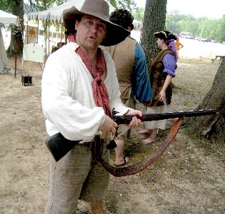 Michael talking to me while checking gun