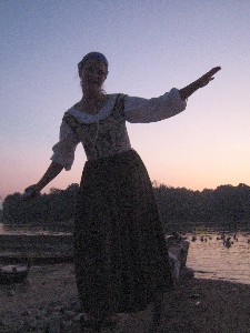 Jen walking on the breakwall
