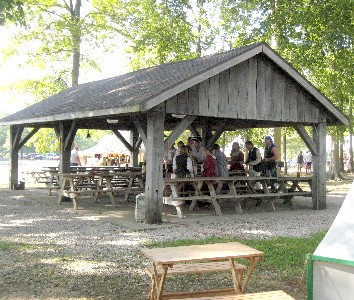 The pitch-in dinner starting