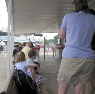 People waiting for the Jet Express