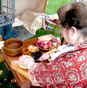 Jennie doing food prep