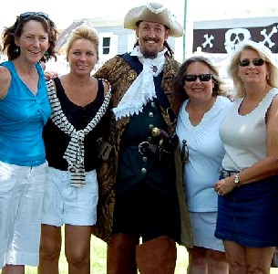 Shannon posing with four women