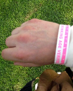 A close-up of the wrist pass