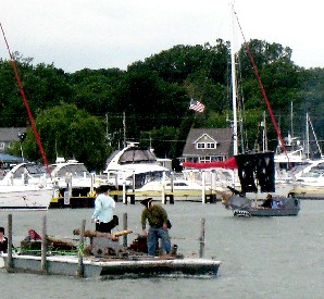Cannon Barge and Pirate Motor Boat