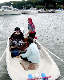 The boat pushing the barge