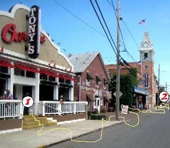 Route from Tony's to Hooligans