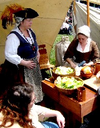 Kate, Margarita & Jennie preparing salmagundi