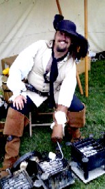 Shannon cooking a marshmallow