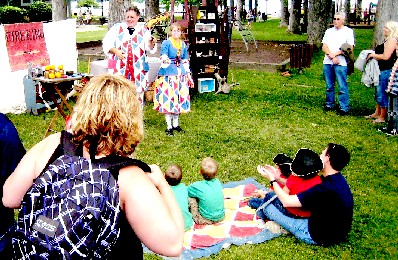 Clowns doing tricks with fire