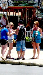 Pocket pom guy surrounded by girls