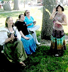 Girls waiting on the sidelines
