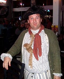 Lob hanging around Michael's neck