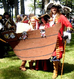 Matt and Tammi in the Cardboard Scooter