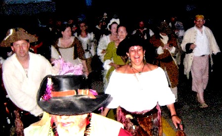 Group taking over the sidewalk