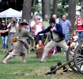 Michael and Adam Sword Fight in the Battle