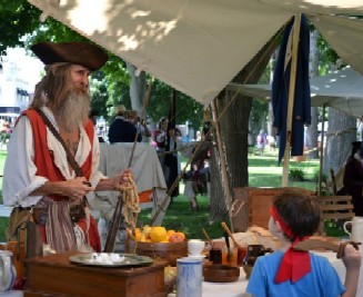 Billie and Kid at Food Table