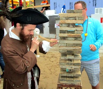 Michael Colosimo and Lob Playing Jenga