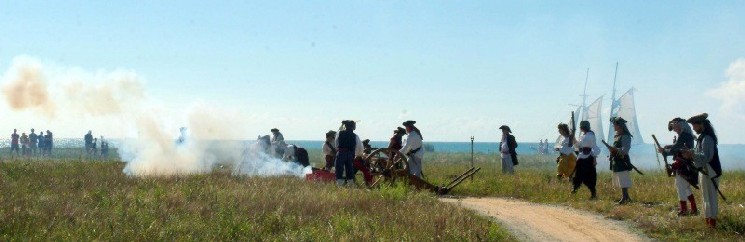 The pirate's battle line in the field