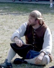 Mission sitting on the ground by himself