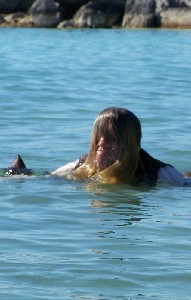 Captain Sterling soaked in ocean