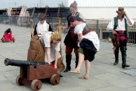 The AGC aims the cannon