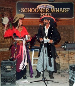 Liberte Sparrow and Spike on stage