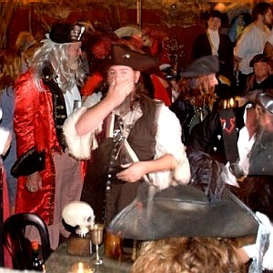 M.A. d'Dogge winning the Walk the Plank Contest