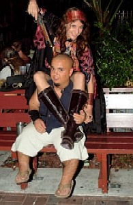 Robyn with her legs around  Leatherback 1