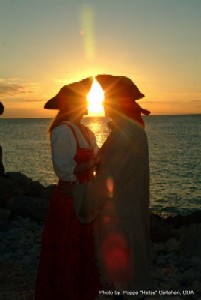 The Thatchers at sunset