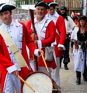 Defeated soldiers marching