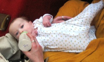 Hamish with his bottle