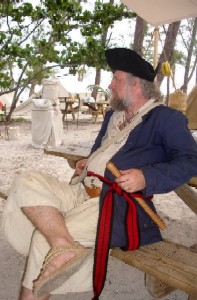 Mark Gist sitting on a picnic table