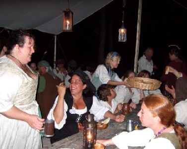 Folks having dinner on Saturday in the Hide