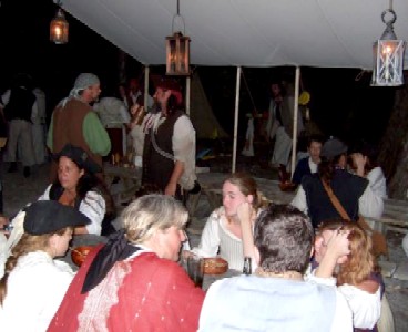 People eating dinner at the Hide