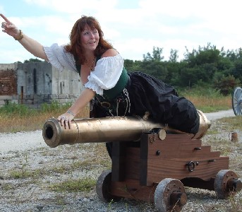 Grace posing on the cannon