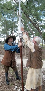 DB erecting his tent sail 2