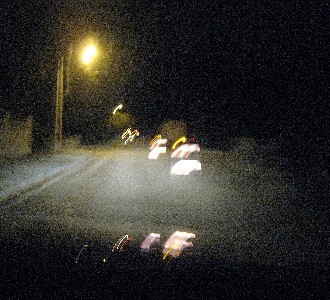 A blurry street scene