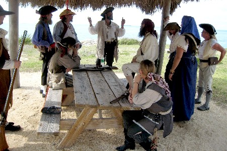 Pirates listening to Braze explain