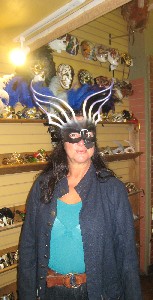 Shay with purple mask on