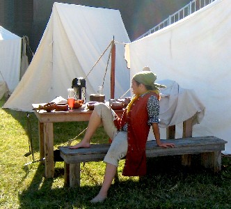 Amber basking in the sun in camp