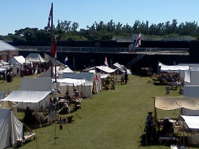 Looking down campsite row