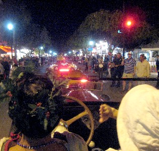Looking up the parade route from the rumble seat
