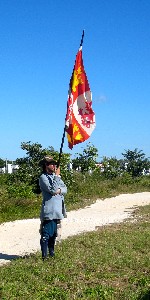Patrick bearing the Spanish Flag