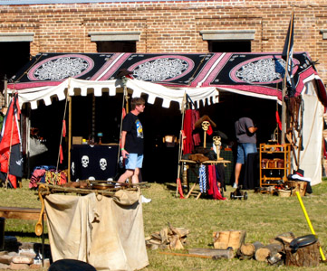 Vendor with lots of skulls