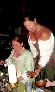 Shay offers Lily almonds