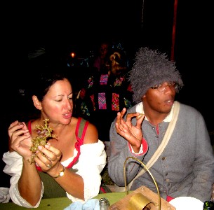 Shay and Israel with grapes