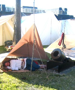 Patrick's tent by cannon